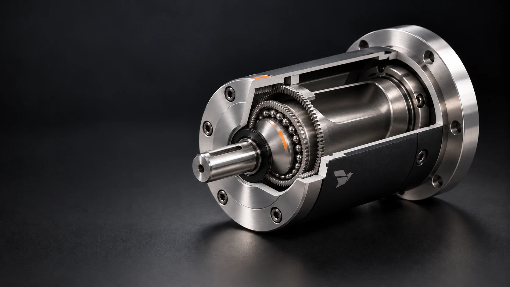Conceptual cutaway of a precision drive showing an illustrative internal assembly.